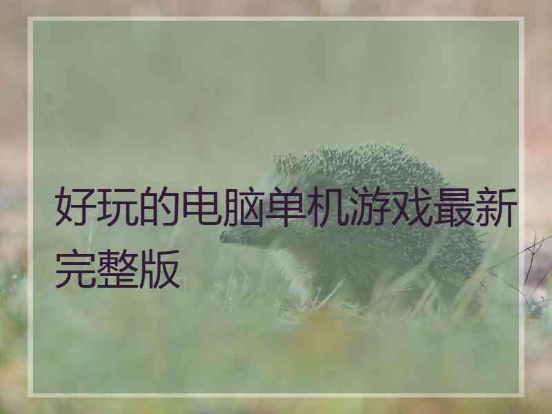 好玩的电脑单机游戏最新完整版