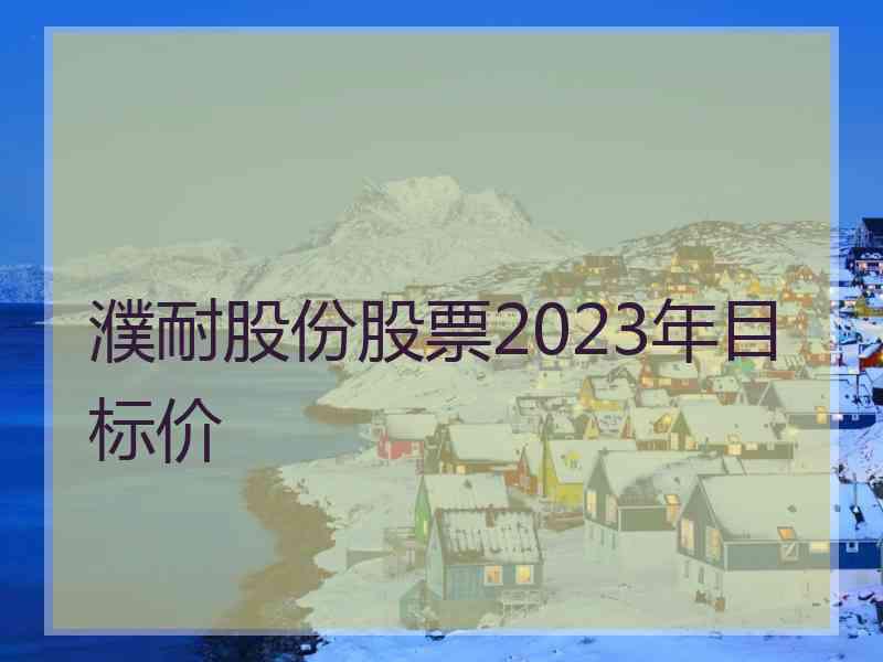 濮耐股份股票2023年目标价