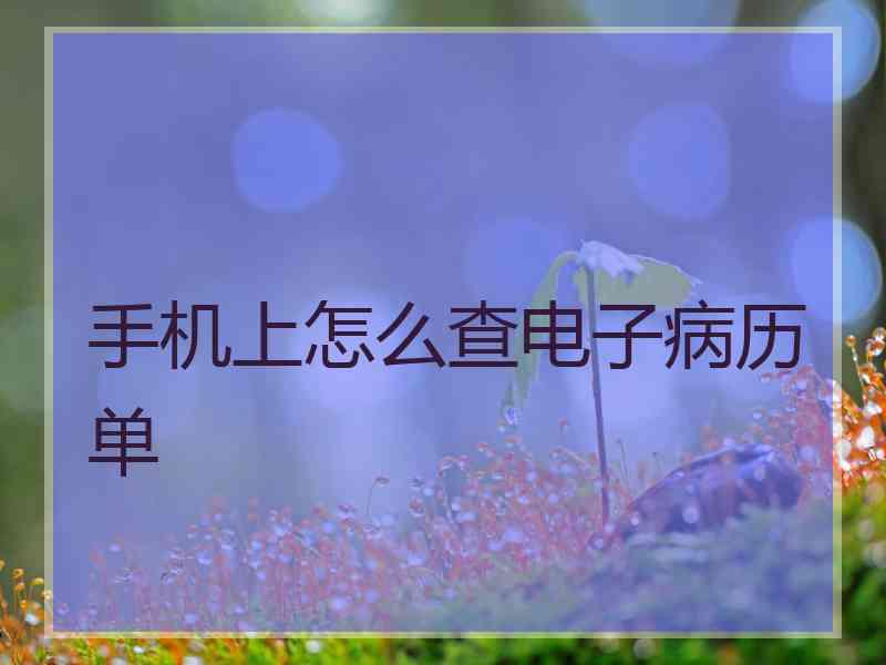 手机上怎么查电子病历单