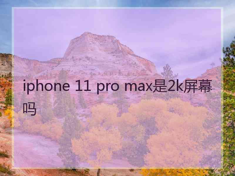 iphone 11 pro max是2k屏幕吗