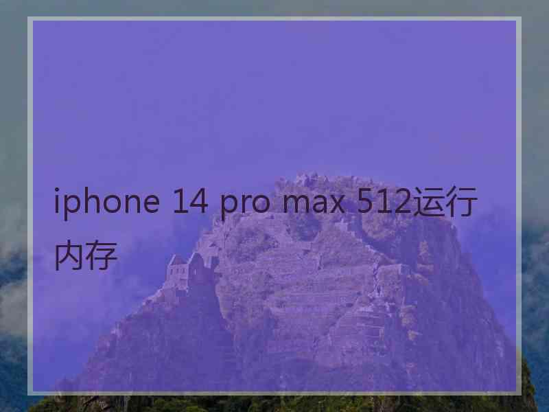 iphone 14 pro max 512运行内存