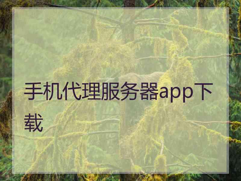 手机代理服务器app下载