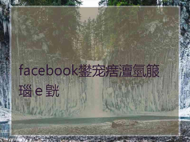 facebook鐢宠瘔澶氫箙瑙ｅ皝