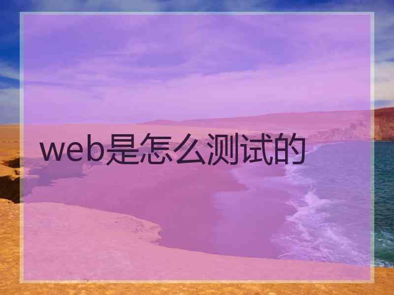 web是怎么测试的