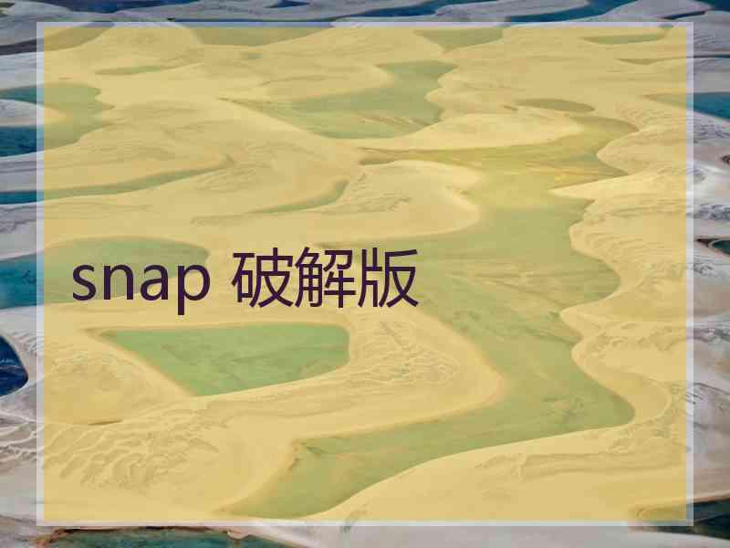 snap 破解版