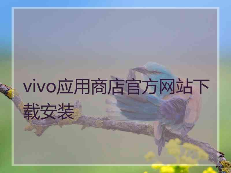 vivo应用商店官方网站下载安装