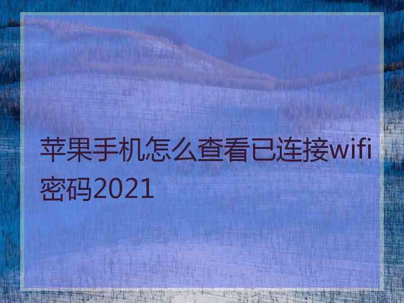 苹果手机怎么查看已连接wifi密码2021