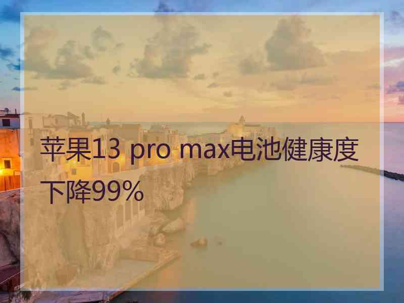 苹果13 pro max电池健康度下降99%