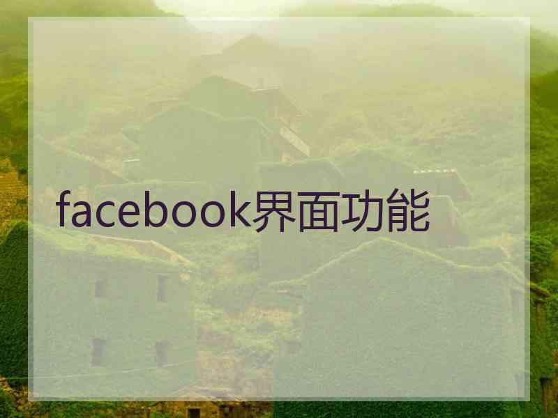 facebook界面功能