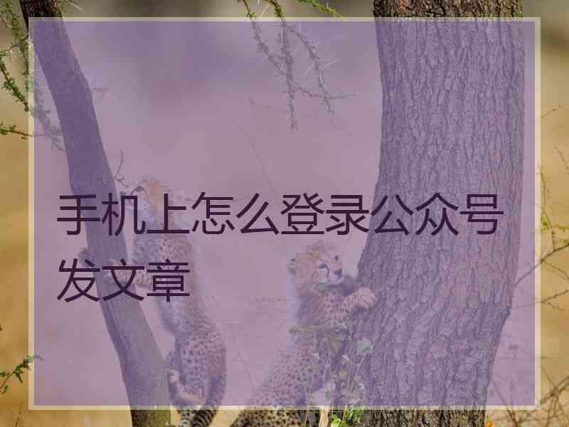 手机上怎么登录公众号发文章