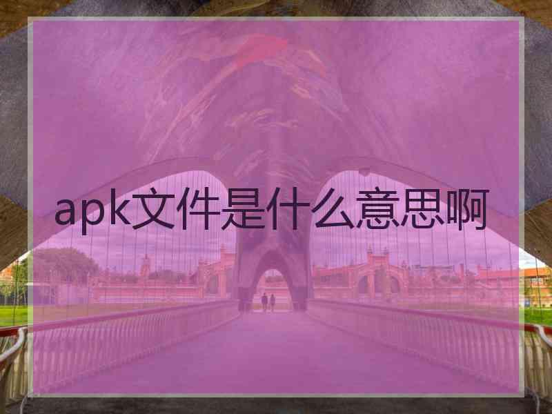 apk文件是什么意思啊