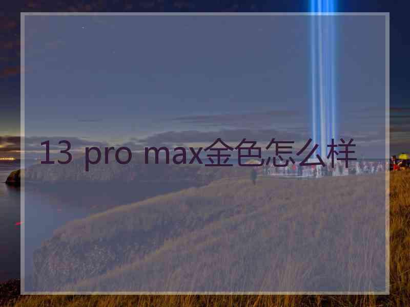 13 pro max金色怎么样