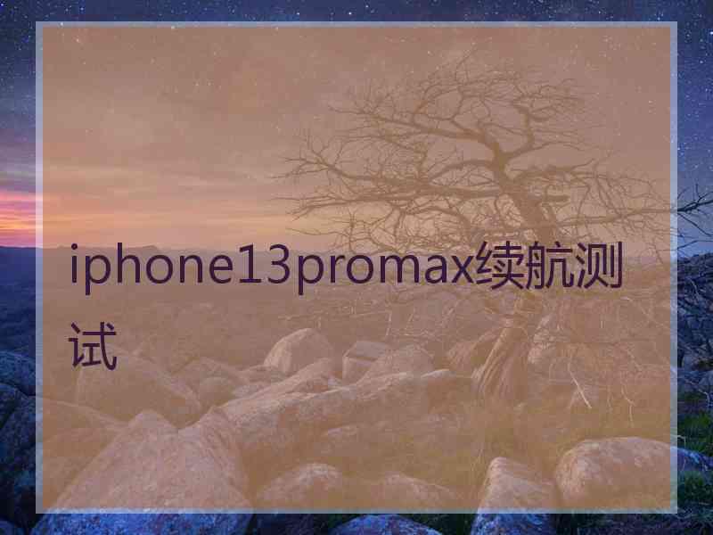 iphone13promax续航测试