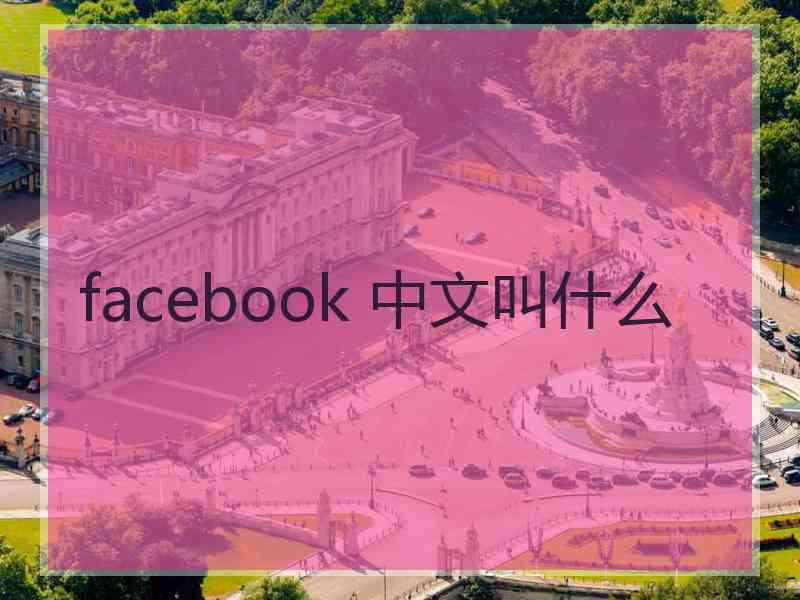 facebook 中文叫什么