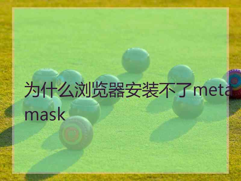 为什么浏览器安装不了metamask