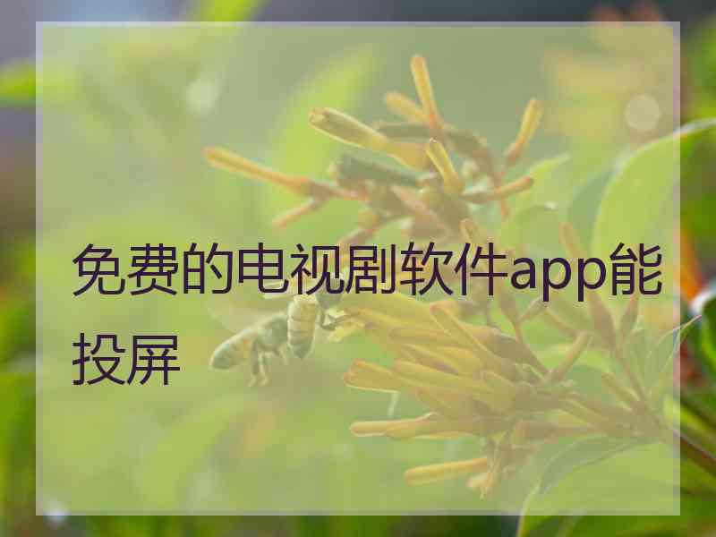 免费的电视剧软件app能投屏