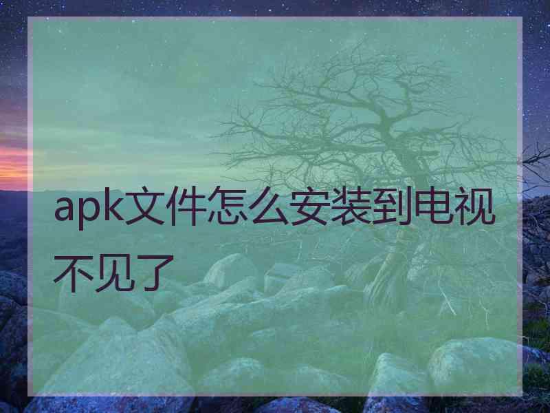 apk文件怎么安装到电视不见了