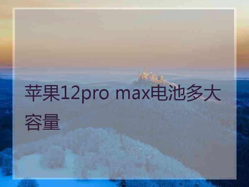 苹果12pro max电池多大容量