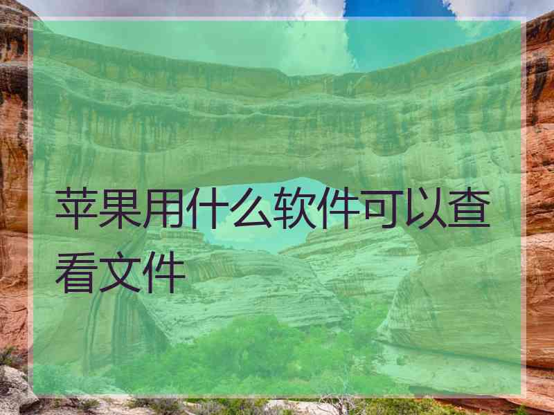 苹果用什么软件可以查看文件