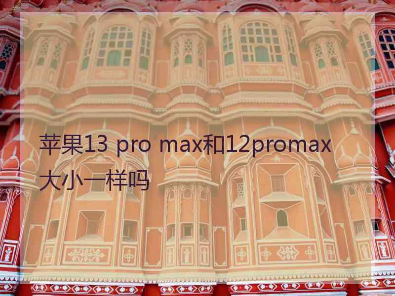 苹果13 pro max和12promax大小一样吗