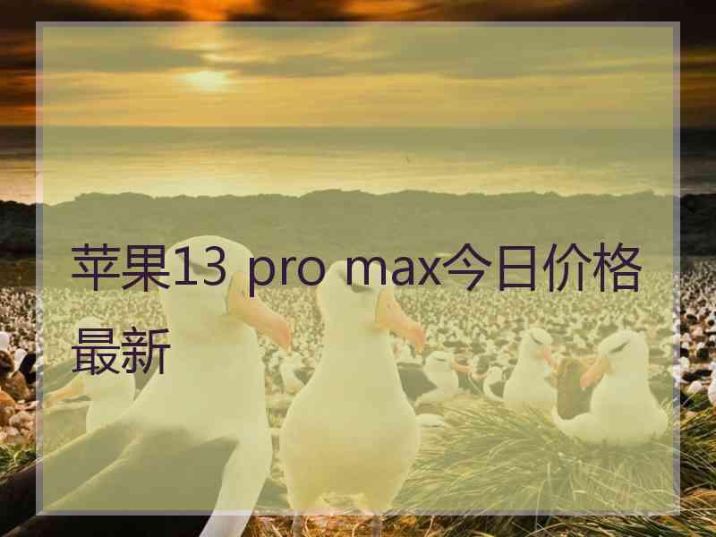 苹果13 pro max今日价格最新