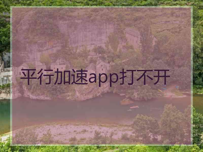 平行加速app打不开