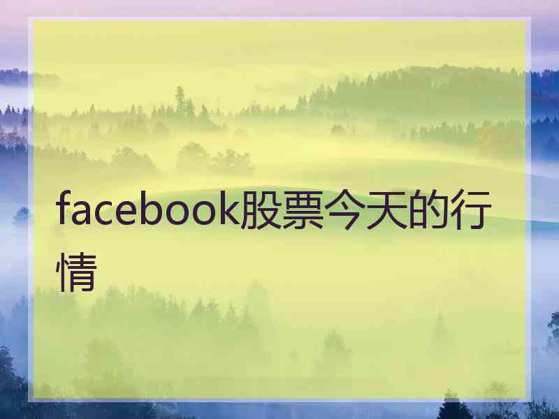 facebook股票今天的行情