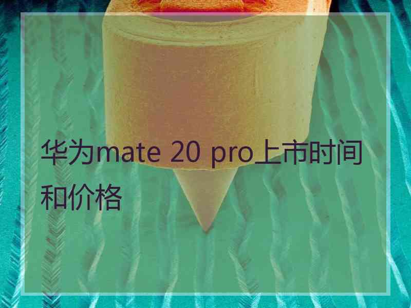 华为mate 20 pro上市时间和价格