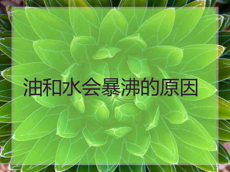 油和水会暴沸的原因