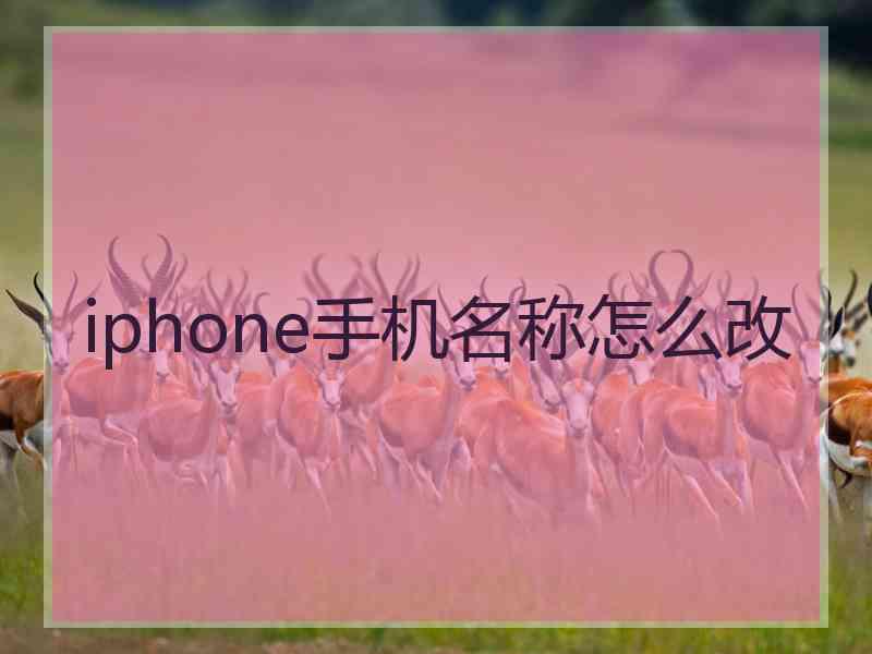 iphone手机名称怎么改