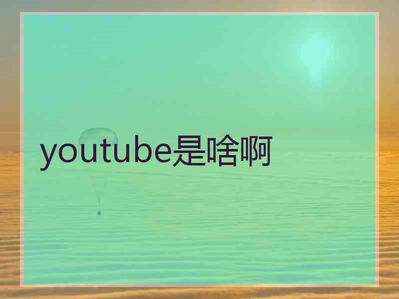 youtube是啥啊