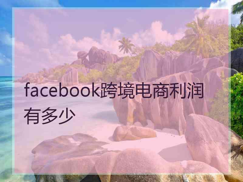 facebook跨境电商利润有多少