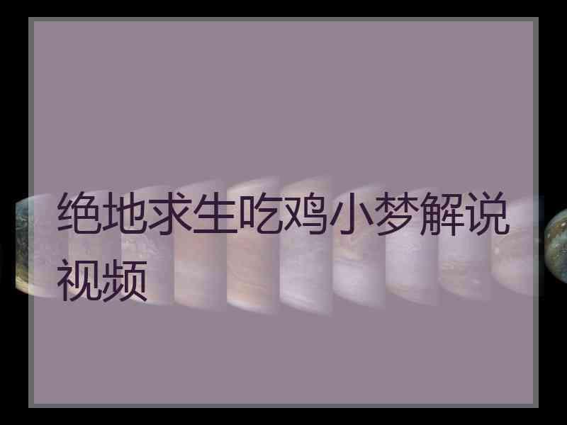 绝地求生吃鸡小梦解说视频