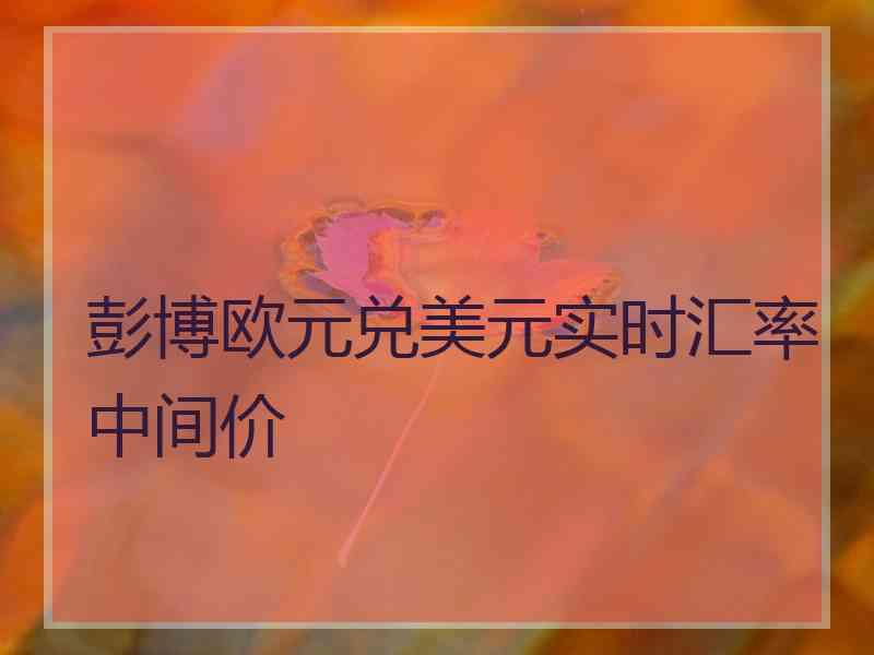 彭博欧元兑美元实时汇率中间价