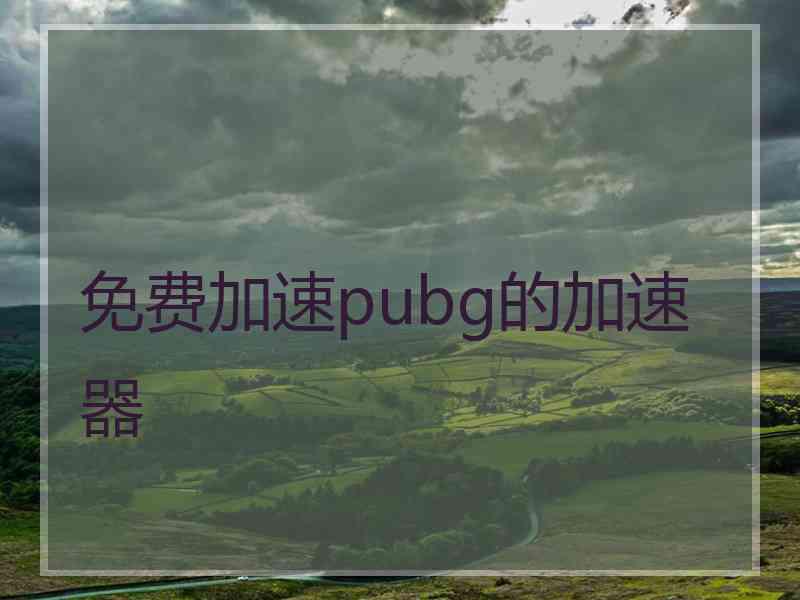 免费加速pubg的加速器