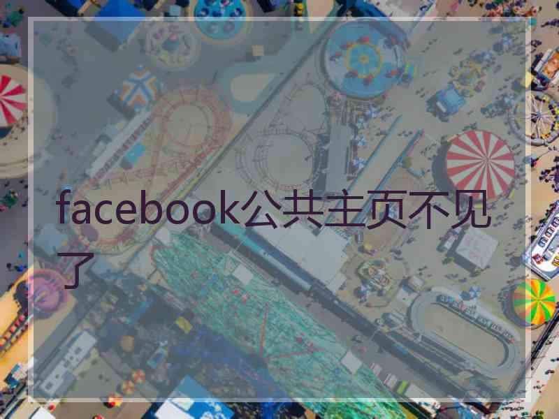 facebook公共主页不见了