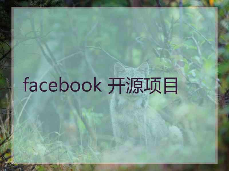 facebook 开源项目