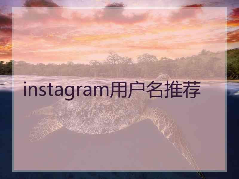 instagram用户名推荐