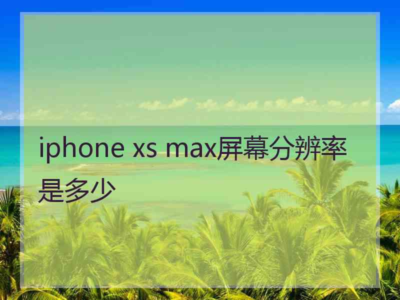 iphone xs max屏幕分辨率是多少