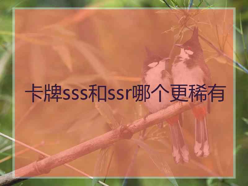 卡牌sss和ssr哪个更稀有