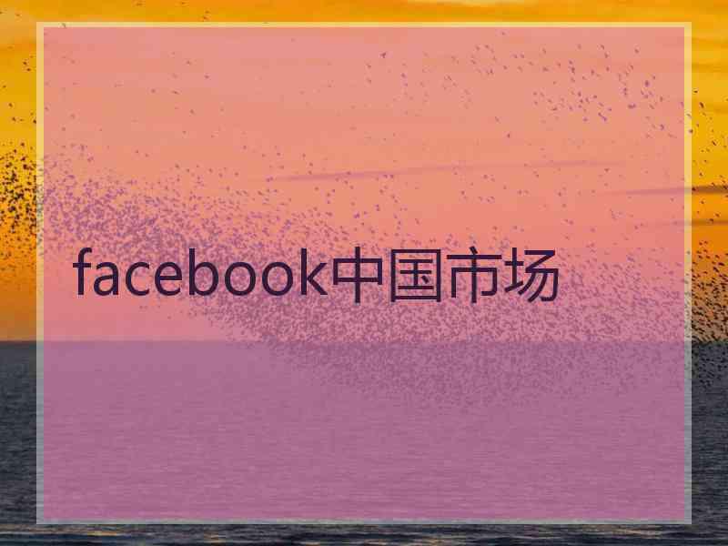 facebook中国市场