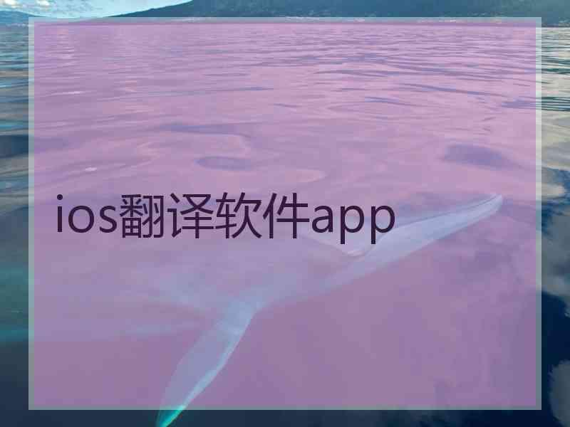 ios翻译软件app