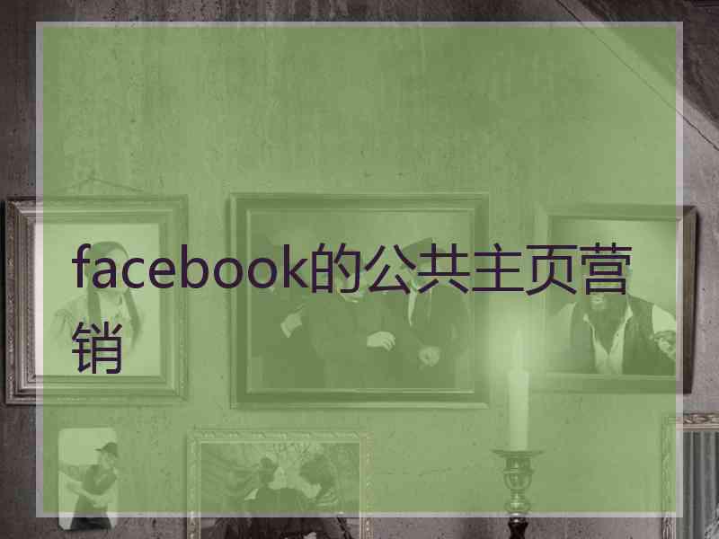 facebook的公共主页营销