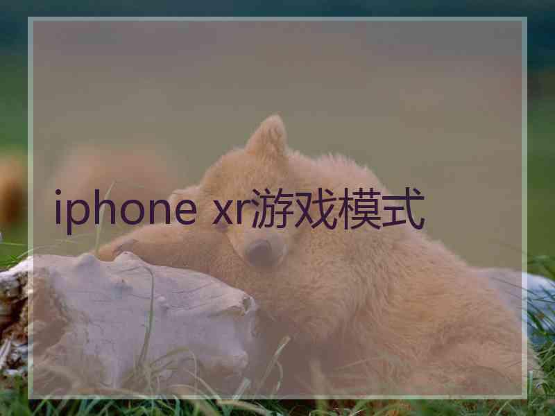 iphone xr游戏模式