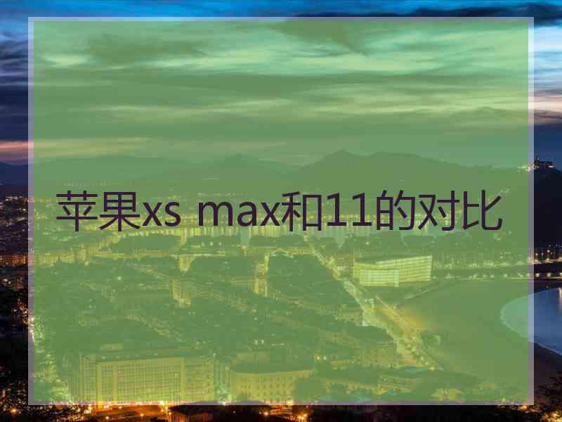 苹果xs max和11的对比