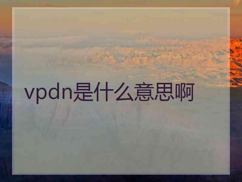 vpdn是什么意思啊