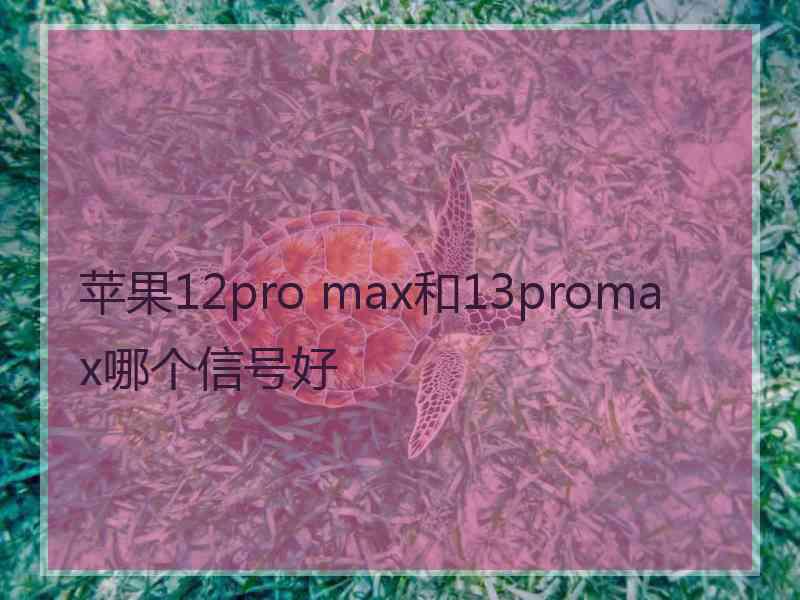 苹果12pro max和13promax哪个信号好