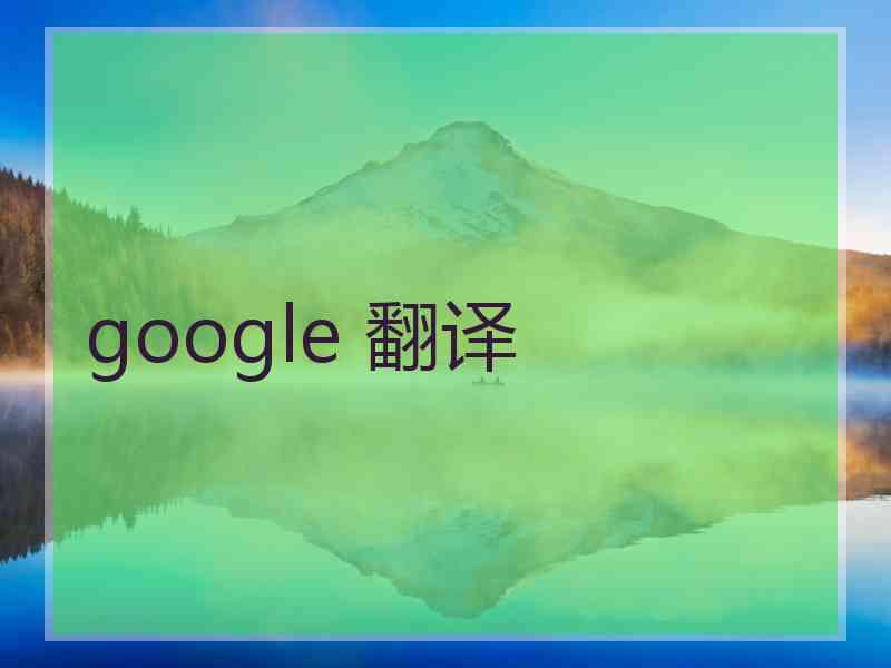 google 翻译