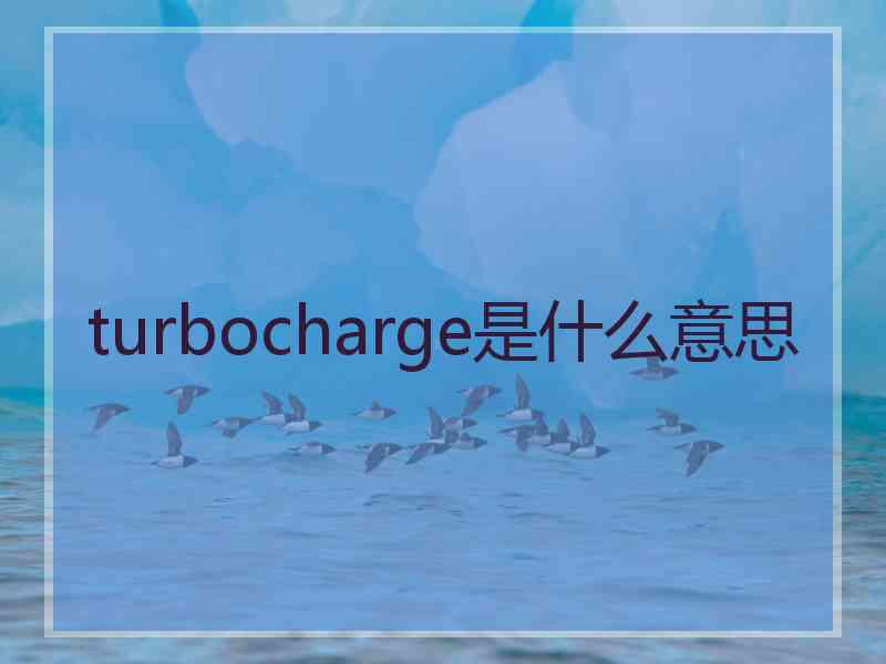 turbocharge是什么意思