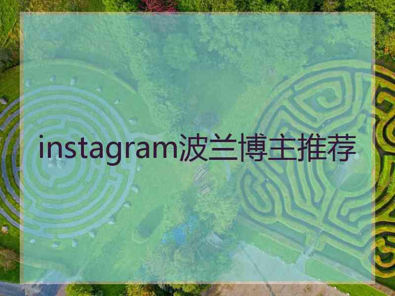 instagram波兰博主推荐